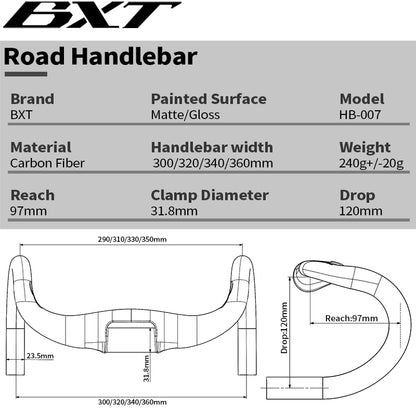 BXT Carbon Fiber Small size Inside Road Handlebar Track Cycling Handle Sprint Match Bicycle Handlebar TT Bike Handlebar Fixed Flared/Swing-Out Gravel Handlebars