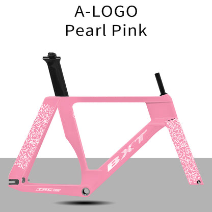 BXT-TRC-195 Fixed Gear Bike Frame – Classic Flag Colors｜T1000 Carbon Fiber｜Track Race Geometry｜68mm BSA Bottom Bracket｜UCI Geometry Design｜Lightweight and Rigid