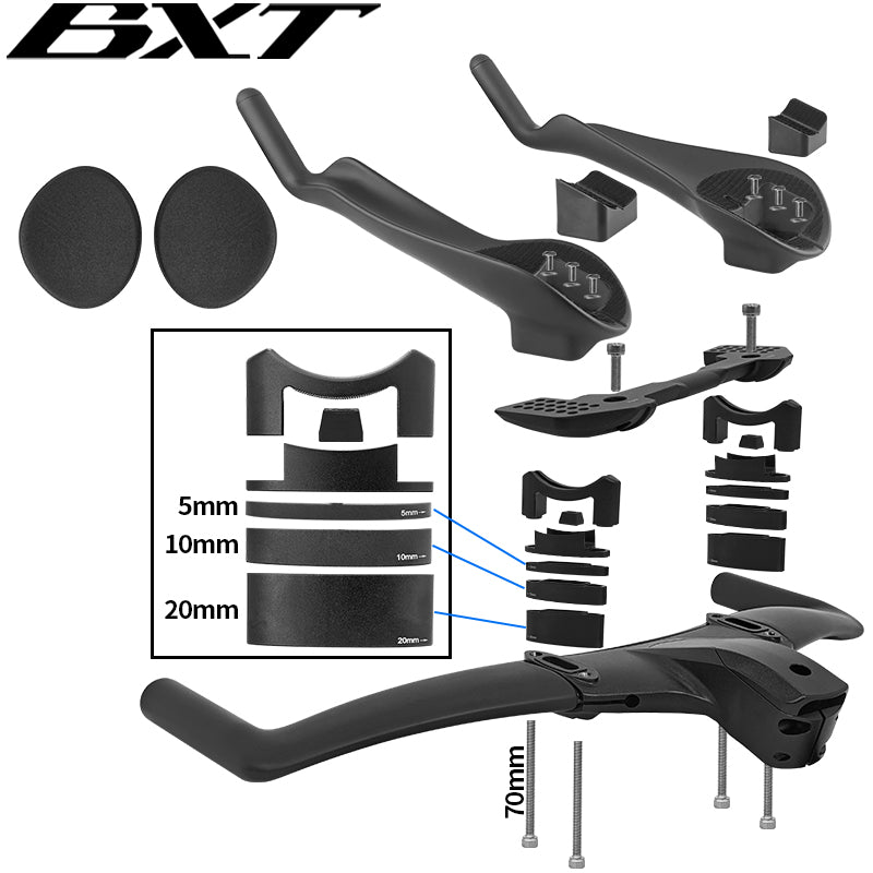 BXT Triathlon TT Handlebar Aero Handlebar Integrated Carbon For TT Bike Time Trial Handlebar TT Bar