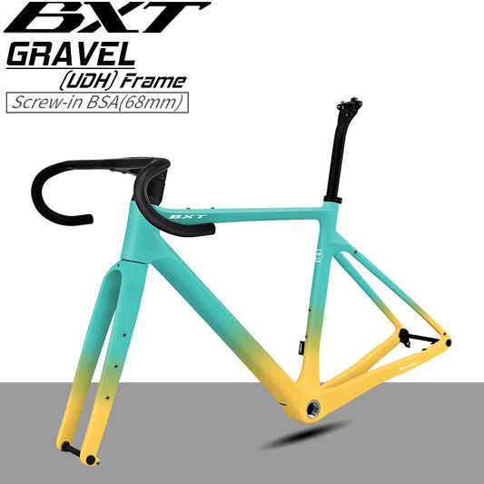 BXT Gravel Carbon Fiber Bike Frame UDH Road Bike Disc Brake Bicycle Frameset 700x45C T1000 Carbon Fiber