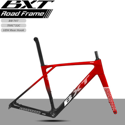 BXT Carbon Road Bike Frame T1000 Carbon Fibre Road Frameset Flat-Mounted Disc Road Frame fit Mechanical& Di2