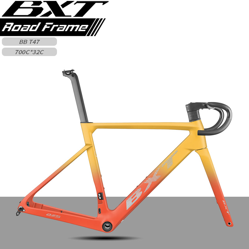 BXT 2026 New Road Bike Frame Carbon XXXS/XXS/XS/S/M/L/XL T47 Disc Brake Ultra Light Weight Seatpost Cycling Parts Bicycle Frameset
