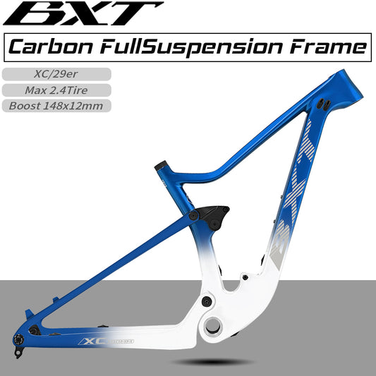 BXT 29er Carbon Full Suspension Mountain Frame, BSA Carbon Frame, XC MTB Frames, UDH Hanger, Travel 100mm Boost, Thru Axle, 148x12mm