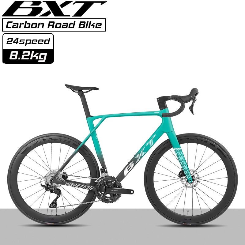 BXT New Model-155 Road Bike, Carbon Fiber Frame Fork Handlebar use Shimano 105 R7120 24Speed Shift Kit Bicycle Adult Racing Bike