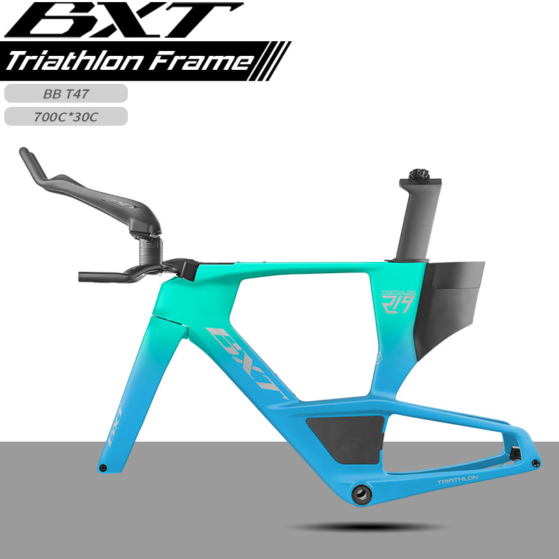 BXT 2026 Carbon T1000 BXT Disc Brake Carbon TT Bike Frame Time Trial Racing Bike Frameset with TT Handlebar Storage Case Triathlon Bicycle Frame
