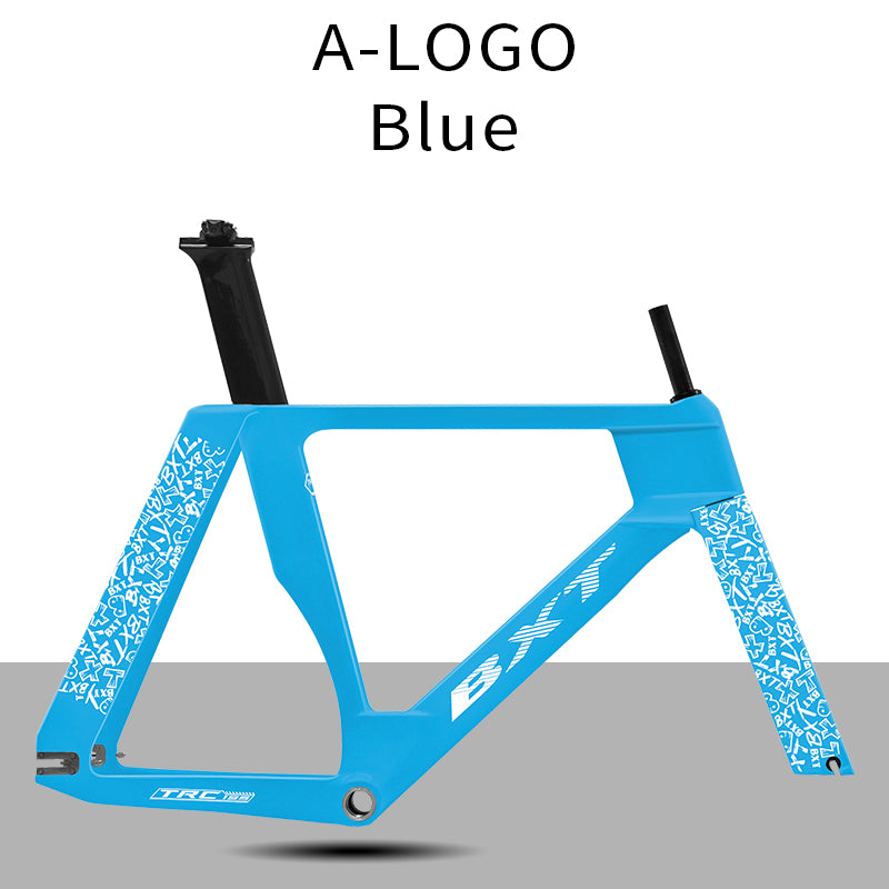 BXT-TRC-195 Fixed Gear Bike Frame – Classic Flag Colors｜T1000 Carbon Fiber｜Track Race Geometry｜68mm BSA Bottom Bracket｜UCI Geometry Design｜Lightweight and Rigid