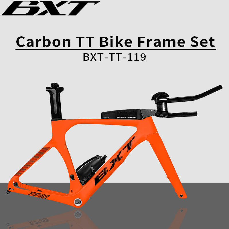 BXT Carbon TT Frameset Flat Mounted Disc Brake Bike Frames TT handblebar TT Bike Frame Racing Cycling