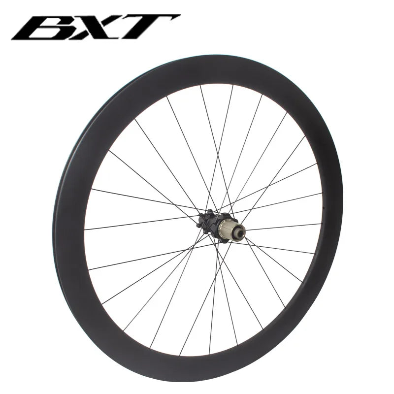 BXT 700C Carbon Road Bike Wheels Black Matte/Glossy Lightweight Full Carbon Fiber Road Bicycle Disc Brake Wheels