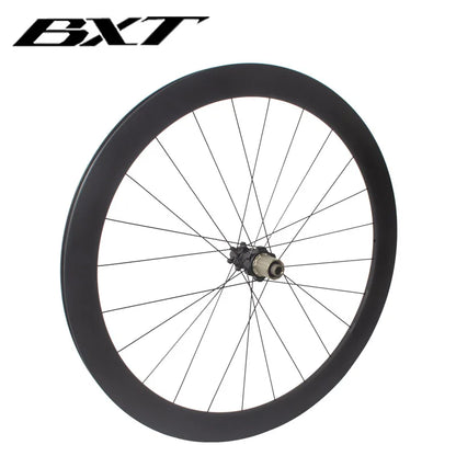 BXT 700C Carbon Road Bike Wheels Black Matte/Glossy Lightweight Full Carbon Fiber Road Bicycle Disc Brake Wheels