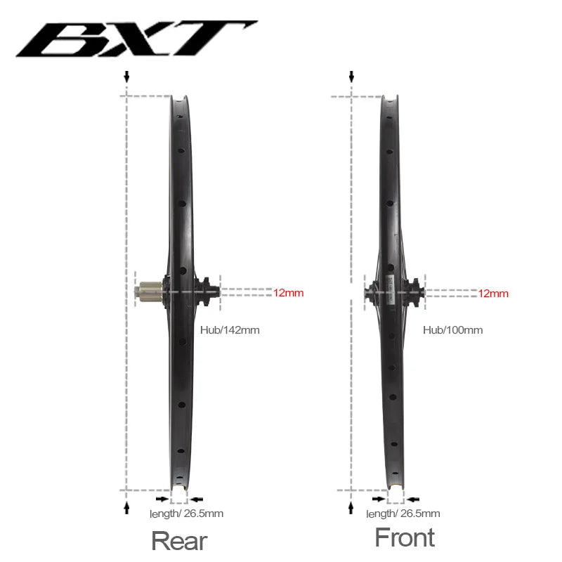 BXT 700C Carbon Road Bike Wheels Black Matte/Glossy Lightweight Full Carbon Fiber Road Bicycle Disc Brake Wheels