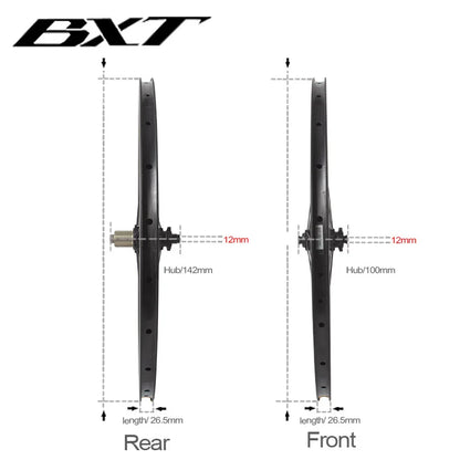 BXT 700C Carbon Road Bike Wheels Black Matte/Glossy Lightweight Full Carbon Fiber Road Bicycle Disc Brake Wheels