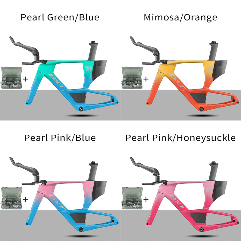 BXT 2026 Carbon T1000 BXT Disc Brake Carbon TT Bike Frame Time Trial Racing Bike Frameset with TT Handlebar Storage Case Triathlon Bicycle Frame