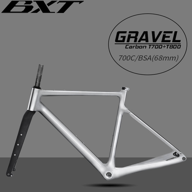 BXT Carbon Gravel Bike Frame Internal Cable Fully Hidden Cable Gravel Bicycle Frameset Road Bike Disc Brake