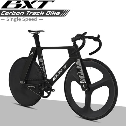 BXT-TRC-195 Carbon Track Bike Fixed Gear Carbon Fiber Track Bicycle No Brake Indoor Racing Complete Bike Professional Track Cycling Bike