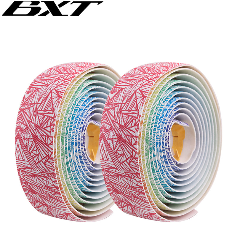 BXT 2025 New Road Bike Bar Tape Ice Crack Gradient Color Handlebar Tapes EVA/PU Soft Anti-Vibration Wrap Tape Durable Bar Bartape