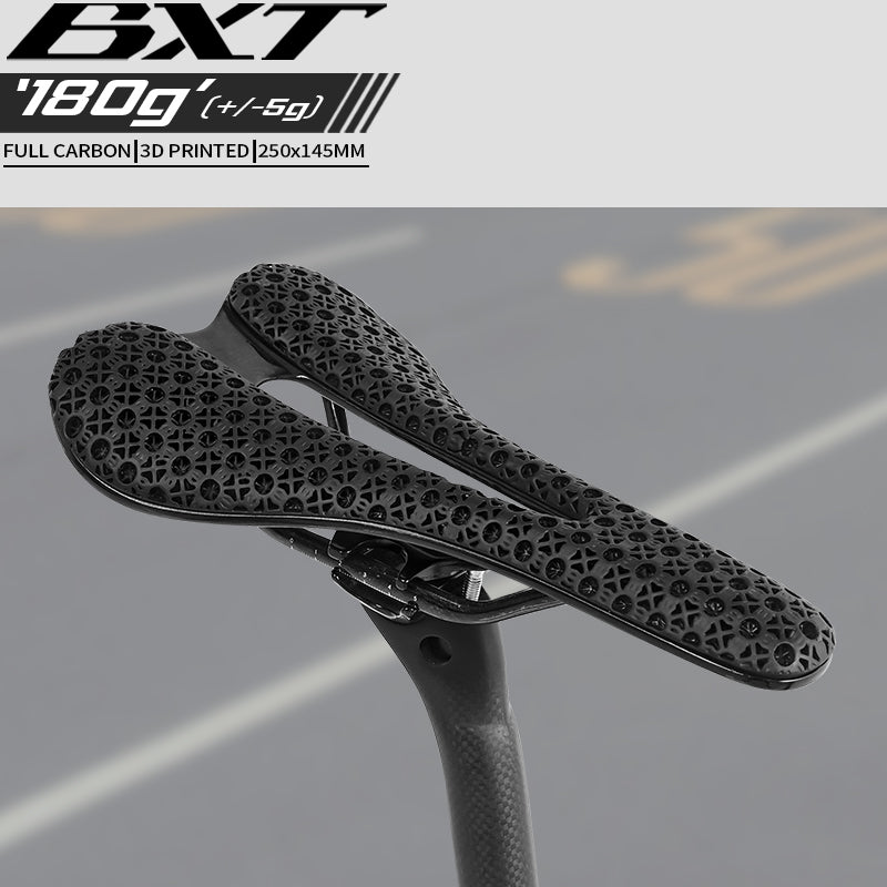 BXT 3D Printed Bike Saddle Ultralight Carbon Fiber Hollow Comfortable Breathable MTB Gravel Road Bicycle Cycling Seating Parts