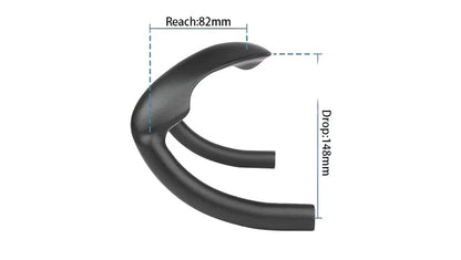 BXT Carbon Fiber Inside Road Handlebar Track Cycling Handle Sprint Match Bicycle Handlebar TT Bike Handlebar Fixed
