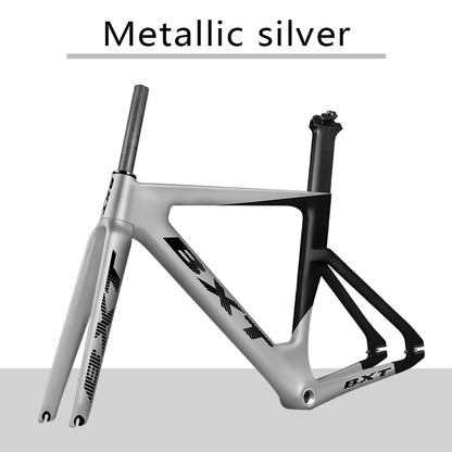 BXT Carbon Track Frame Maximum size 60cm BSA Fiber Racing Tracking bike Frameset Fixed Gear bike frame 120*9mm rear tail hook Bicycle Parts