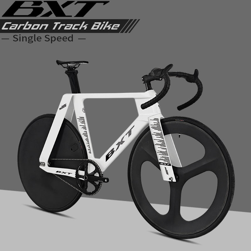 BXT -TRC-195 Carbon Fiber Fixed Gear Bike, Single Speed Track Fixie Bicycle Carbon Frameset Carbon Fork and Seatpost Track Bicycle Track carbon fiber wheels