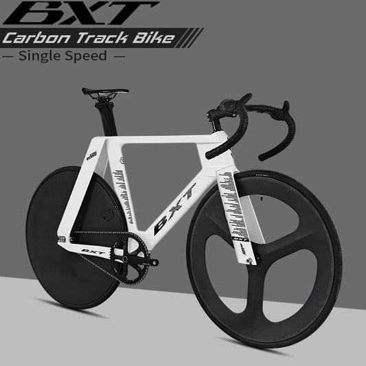 BXT -TRC-195 Carbon Fiber Fixed Gear Bike, Single Speed Track Fixie Bicycle Carbon Frameset Carbon Fork and Seatpost Track Bicycle Track carbon fiber wheels