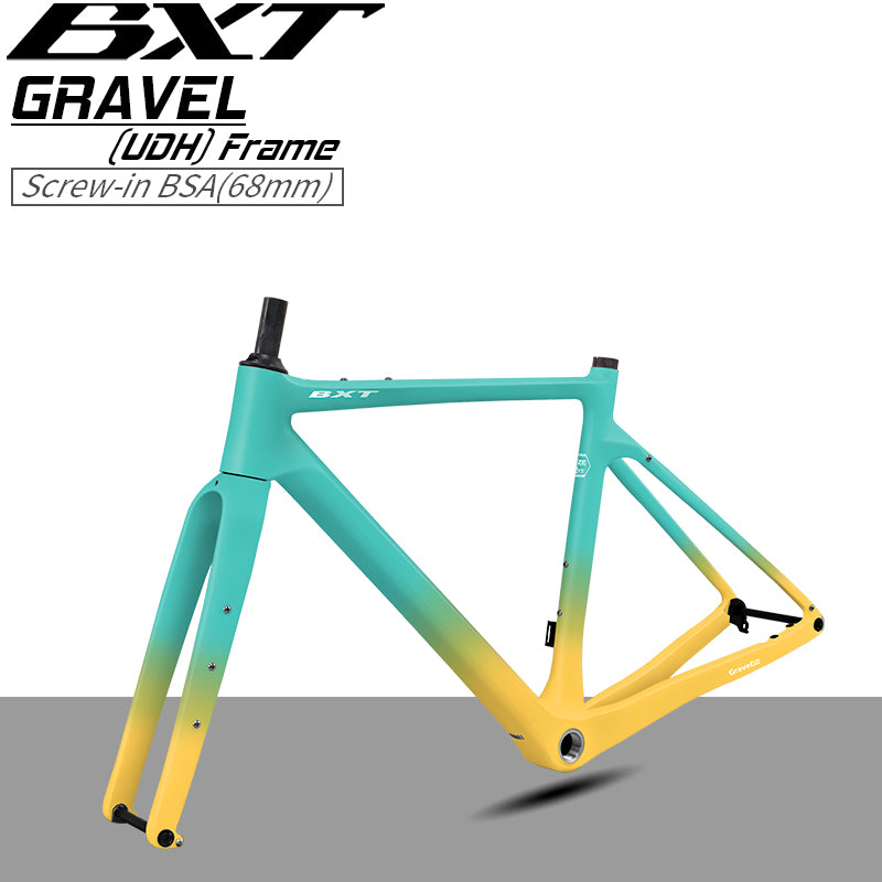 BXT New Carbon Gravel Bike Frame Disc Brake 27.5er  Fully Hidden Cable Bicycle Fantasy frameset 700C Thru Axle