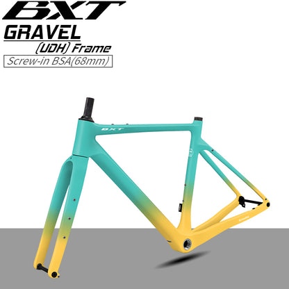 BXT New Carbon Gravel Bike Frame Disc Brake 27.5er  Fully Hidden Cable Bicycle Fantasy frameset 700C Thru Axle