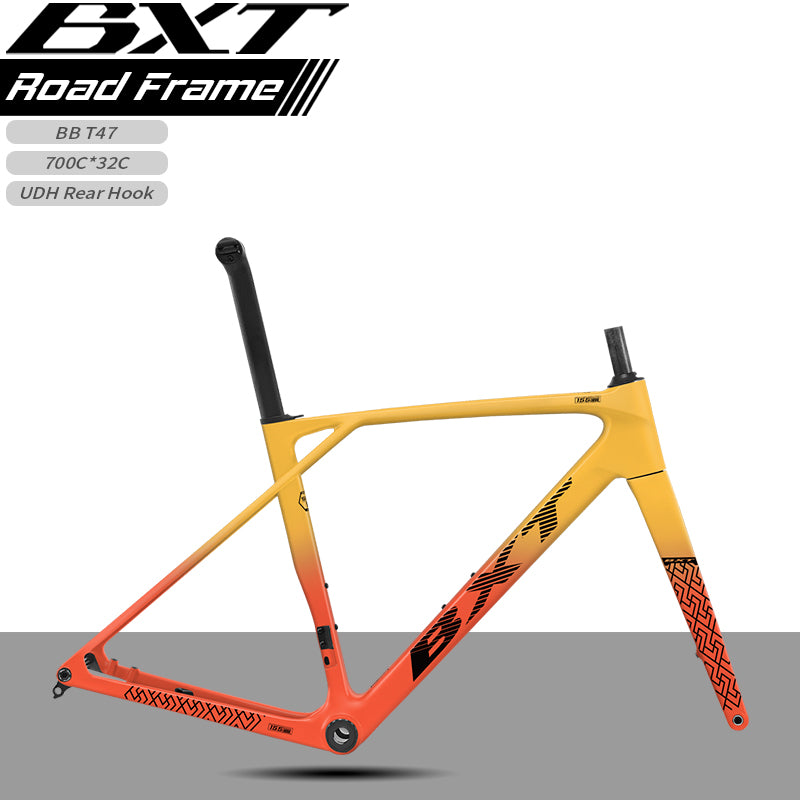 BXT 2025 New T1000 Carbon Road Bike Frame Carbon Fibre Road Frame Flat-Mounted Disc Brake Frame fit Mechanical& Di2
