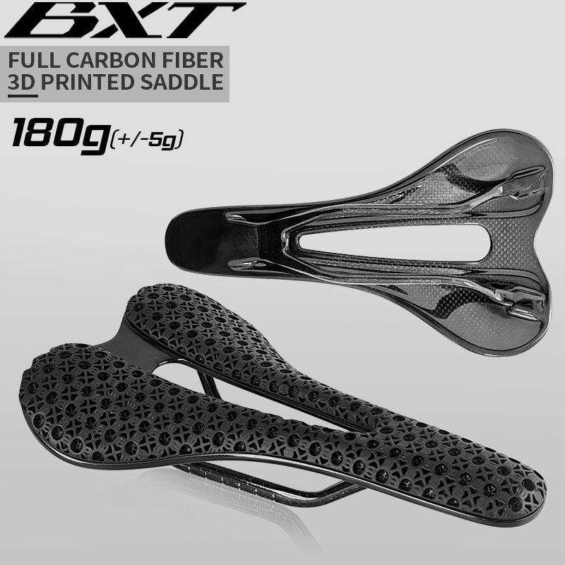 BXT 3D Printed Bike Saddle Ultralight Carbon Fiber Hollow Comfortable Breathable MTB Gravel Road Bicycle Cycling Seating Parts