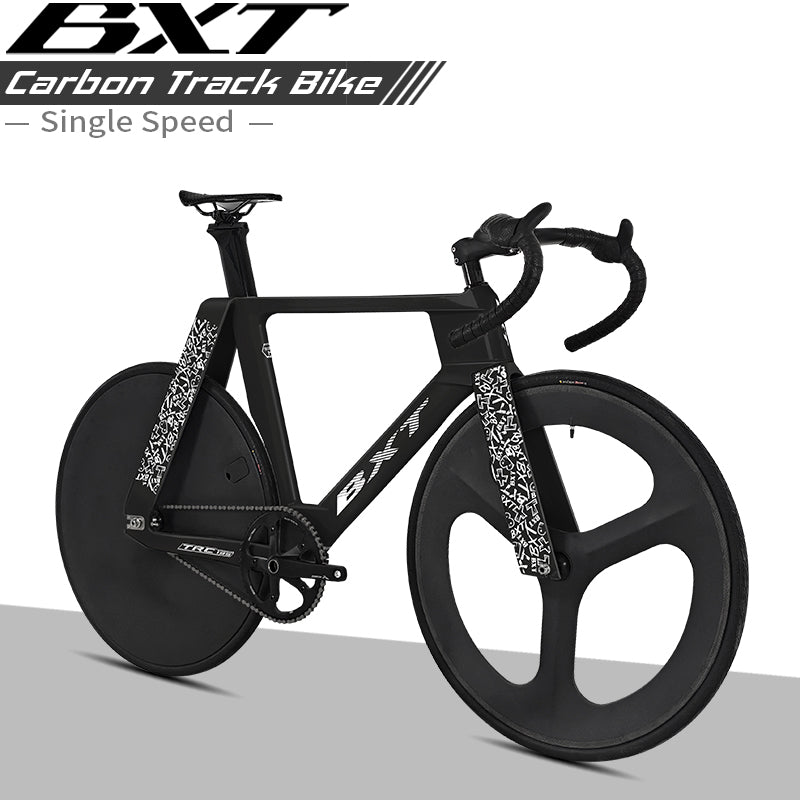BXT-TRC-195 Track Complete Bike Carbon Fiber Fixed Gear Bicycle Single Chainring Carbon Track Bike Closed Wheel Time Trial Track Bike