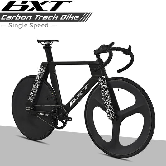 BXT-TRC-195 Track Complete Bike Carbon Fiber Fixed Gear Bicycle Single Chainring Carbon Track Bike Closed Wheel Time Trial Track Bike