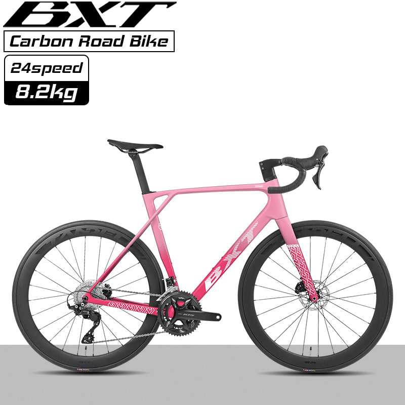BXT New Model-155 Road Bike, Carbon Fiber Frame Fork Handlebar use Shimano 105 R7120 24Speed Shift Kit Bicycle Adult Racing Bike