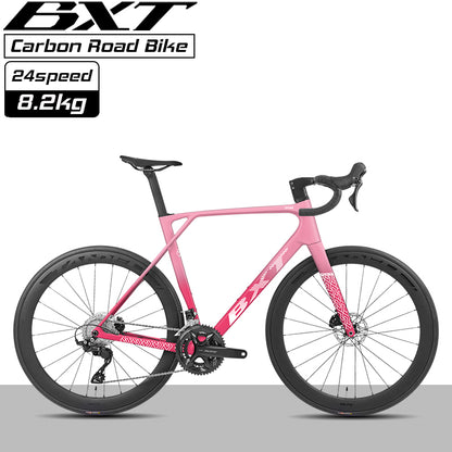 BXT New Model-155 Road Bike, Carbon Fiber Frame Fork Handlebar use Shimano 105 R7120 24Speed Shift Kit Bicycle Adult Racing Bike