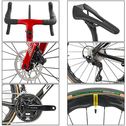 BXT NEW Full Carbon Road Bike Lightweight 8.2kg Carbon Wheels Hydraulic Disc Brake Racing Cycling R7120 Kit