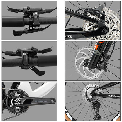 BXT Carbon Fiber 29er M6100-12S Hydraulic Disc Brake AM Full Shock Soft Tail Carbon Fiber Mountain Bike MTB With Suspension Seat Tube