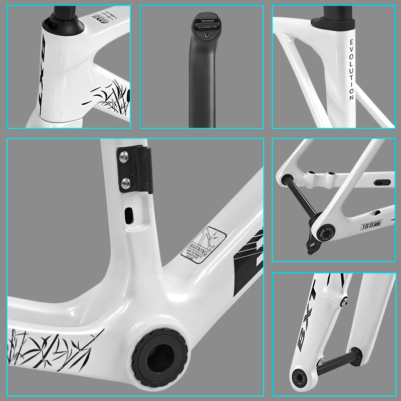 BXT New Ultralight 900g Carbon Road Bike Frameset with Disc Brakes, Flat-Mounted Disc Brake, 700x32C Semi-Hidden External Wiring