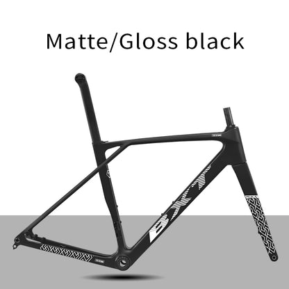 BXT New Ultralight 900g Carbon Road Bike Frameset with Disc Brakes, Flat-Mounted Disc Brake, 700x32C Semi-Hidden External Wiring