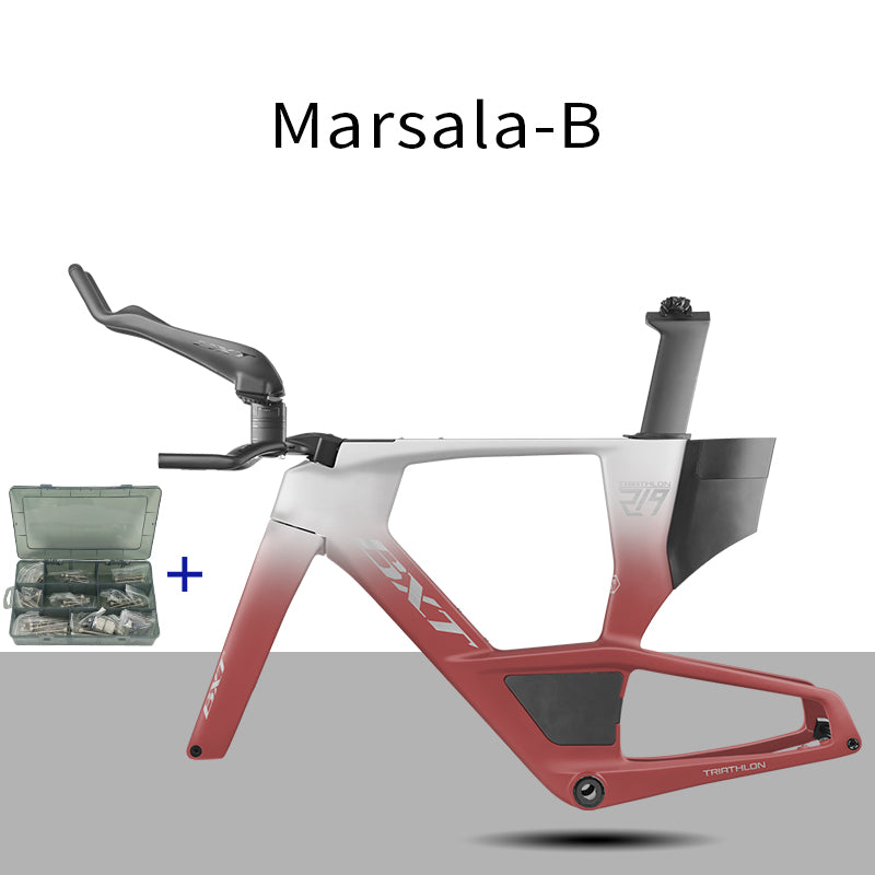 BXT 2026 Carbon T1000 BXT Disc Brake Carbon TT Bike Frame Time Trial Racing Bike Frameset with TT Handlebar Storage Case Triathlon Bicycle Frame