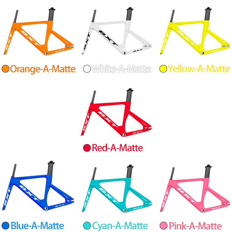 BXT Carbon Track Frame Maximum size 60cm BSA Fiber Racing Tracking bike Frameset Fixed Gear bike frame 120*9mm rear tail hook Bicycle Parts