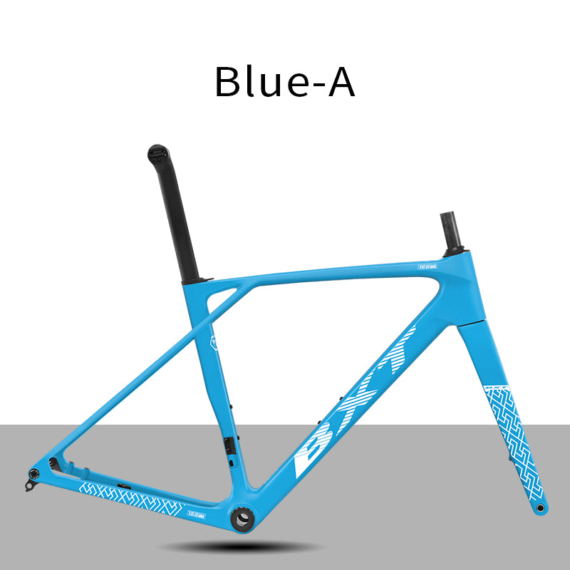 BXT New Ultralight 900g Carbon Road Bike Frameset with Disc Brakes, Flat-Mounted Disc Brake, 700x32C Semi-Hidden External Wiring