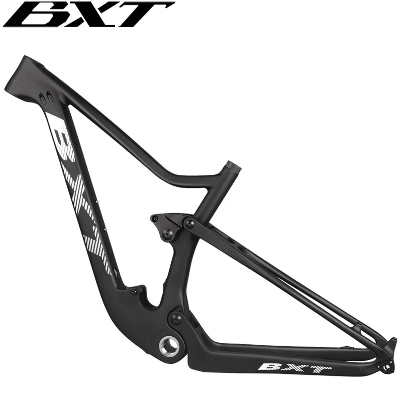 BXT-29er Carbon Full Suspension Mountain Frame, BSA Carbon Frame, XC MTB Frames, Travel 100mm Boost, Thru Axle, 142x1 2/148x12mm