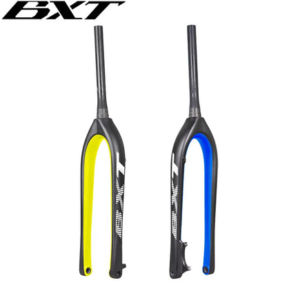 BXT 29er Carbon Mountain Bike Fork 110*15mm MTB Boost Rigid Fork Tapered Full Carbon Fiber Bicycle Fork Thru Axle Carbon Fork 29