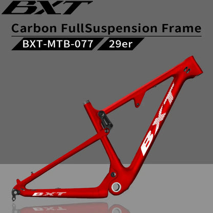 BXT 29er Full Suspension Boost Frame Carbon fiber MTB Frameset size 135x9/142x12 or Boost 148x12mm Travel 80-100mm