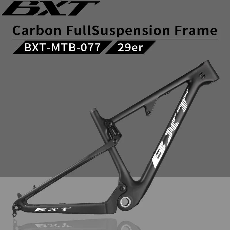 BXT 29er Full Suspension Boost Frame Carbon fiber MTB Frameset size 135x9/142x12 or Boost 148x12mm Travel 80-100mm