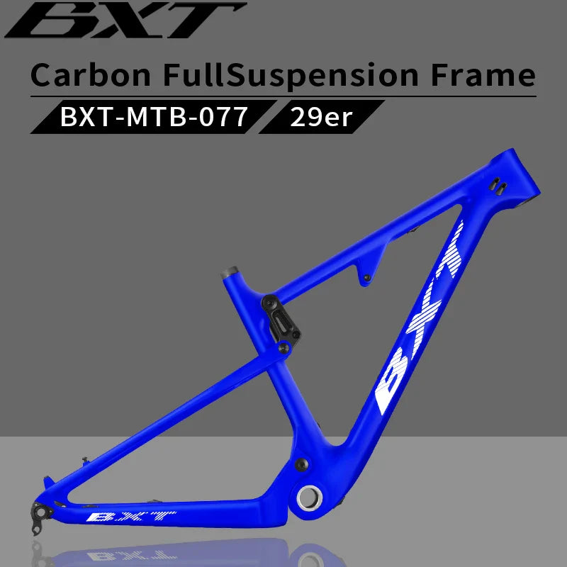 BXT 29er Full Suspension Boost Frame Carbon fiber MTB Frameset size 135x9/142x12 or Boost 148x12mm Travel 80-100mm