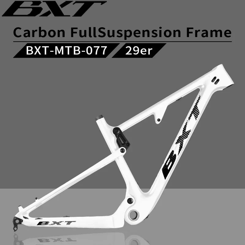 BXT 29er Full Suspension Boost Frame Carbon fiber MTB Frameset size 135x9/142x12 or Boost 148x12mm Travel 80-100mm