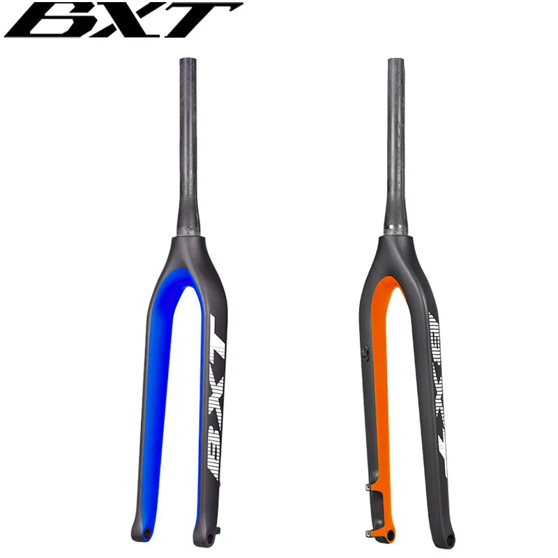 BXT-29er Mountain Bike Carbon MTB Fork, Rigid Tapered Thru Axle, Super Light Bicycle Fork, 15mm