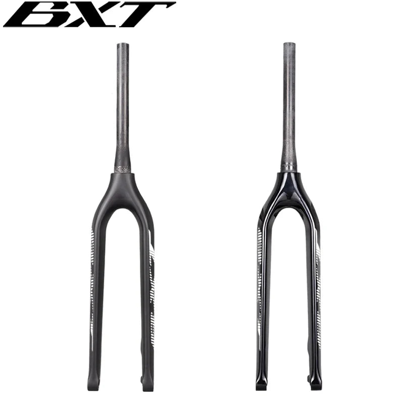 BXT-29er Mountain Bike Carbon MTB Fork, Rigid Tapered Thru Axle, Super Light Bicycle Fork, 15mm