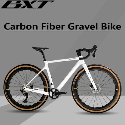 BXT 700C Gravel Bike Carbon Fiber Bicycle SHIMANO GRX-600 22 Speeds Carbon Wheels + Carbon Handlebar Gravel Road Bike Completed