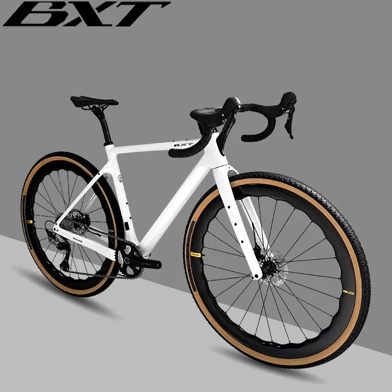 BXT 700C Gravel Bike Carbon Fiber Bicycle SHIMANO GRX-600 22 Speeds Carbon Wheels + Carbon Handlebar Gravel Road Bike Completed