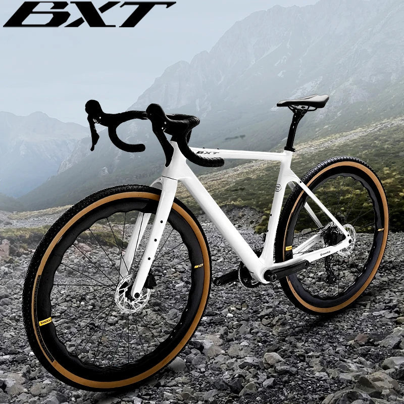 BXT 700C Gravel Bike Carbon Fiber Bicycle SHIMANO GRX-600 22 Speeds Carbon Wheels + Carbon Handlebar Gravel Road Bike Completed